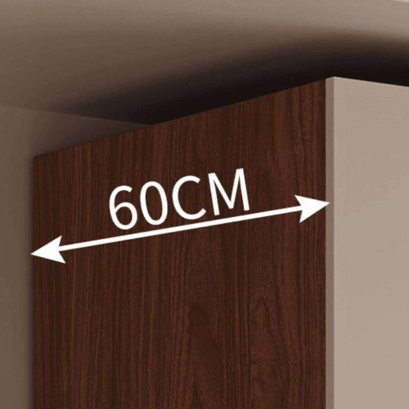 White Minimalist Manufactured Wood Wardrobe Closet with 2 Drawers, Soft Close Door, Interior Shelves, and Clothing Rod thumbnail 3