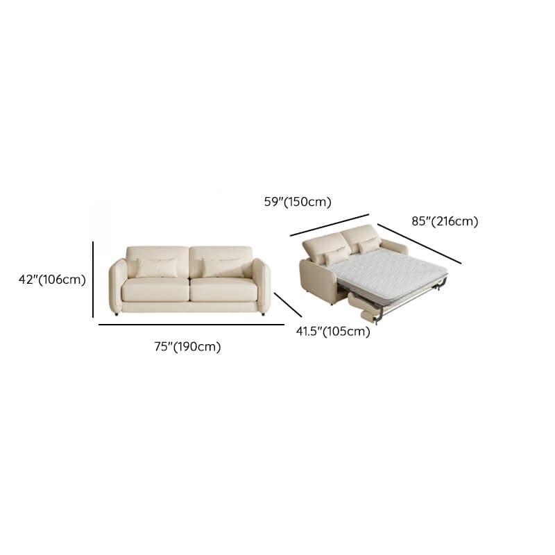 Modish Solid Color Scratch-durable Standard Sofa/Loveseat in Light Gray/Mocha/Off-White for 2-seater thumbnail 17