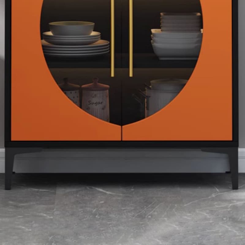 Stunning Wood Sideboard Credenza with Stone Countertop and Glass Doors thumbnail 6