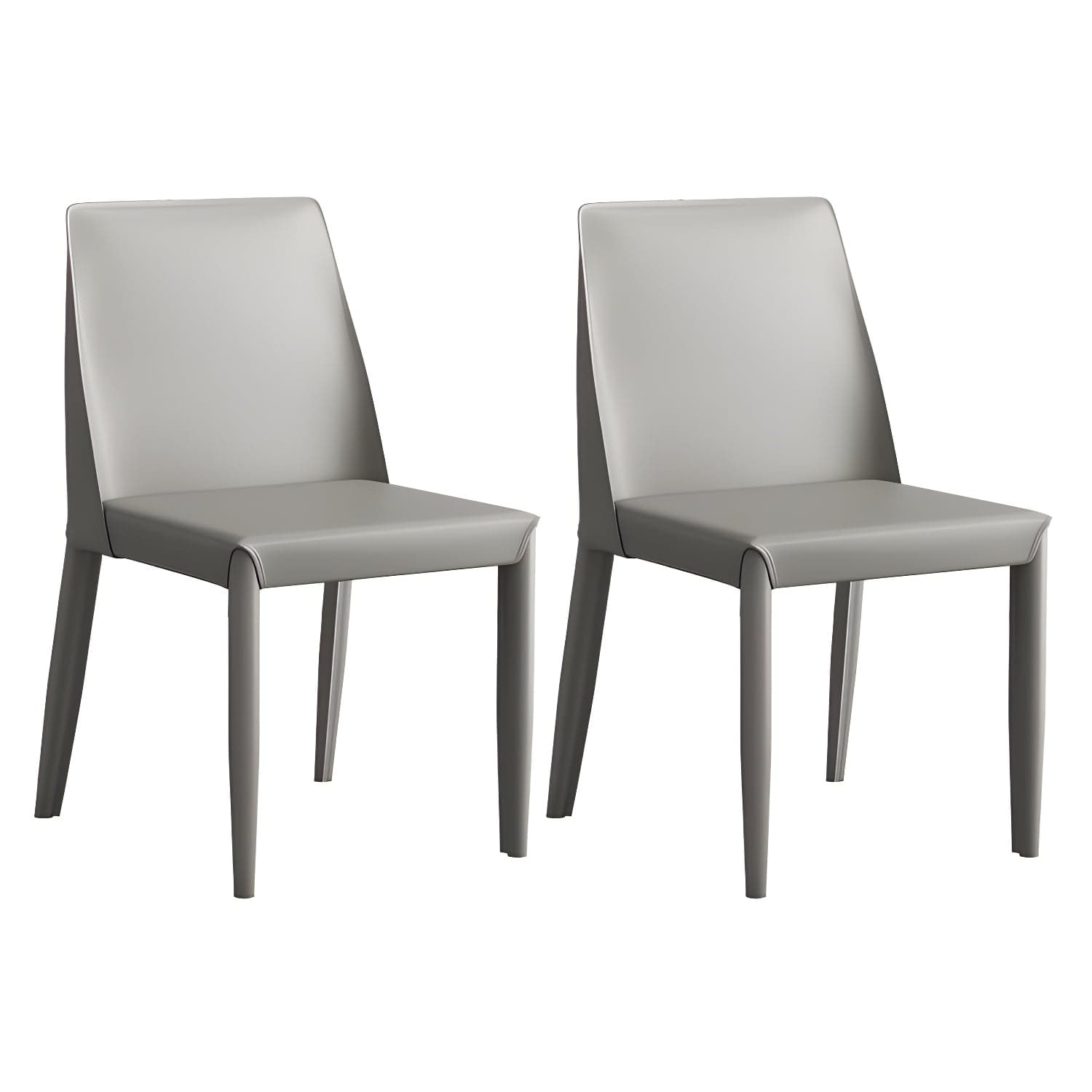 Modern Leather Dining Chair Parsons Furniture with Steel Legs in Matte Finish for Home thumbnail 9