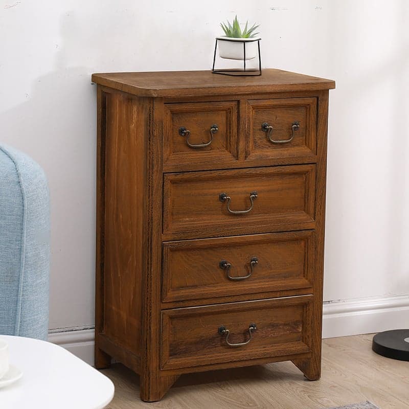 Minimalist Rectangle Brown/White Wood Top Accent Chest with Soft Close Drawer Living Room thumbnail 2