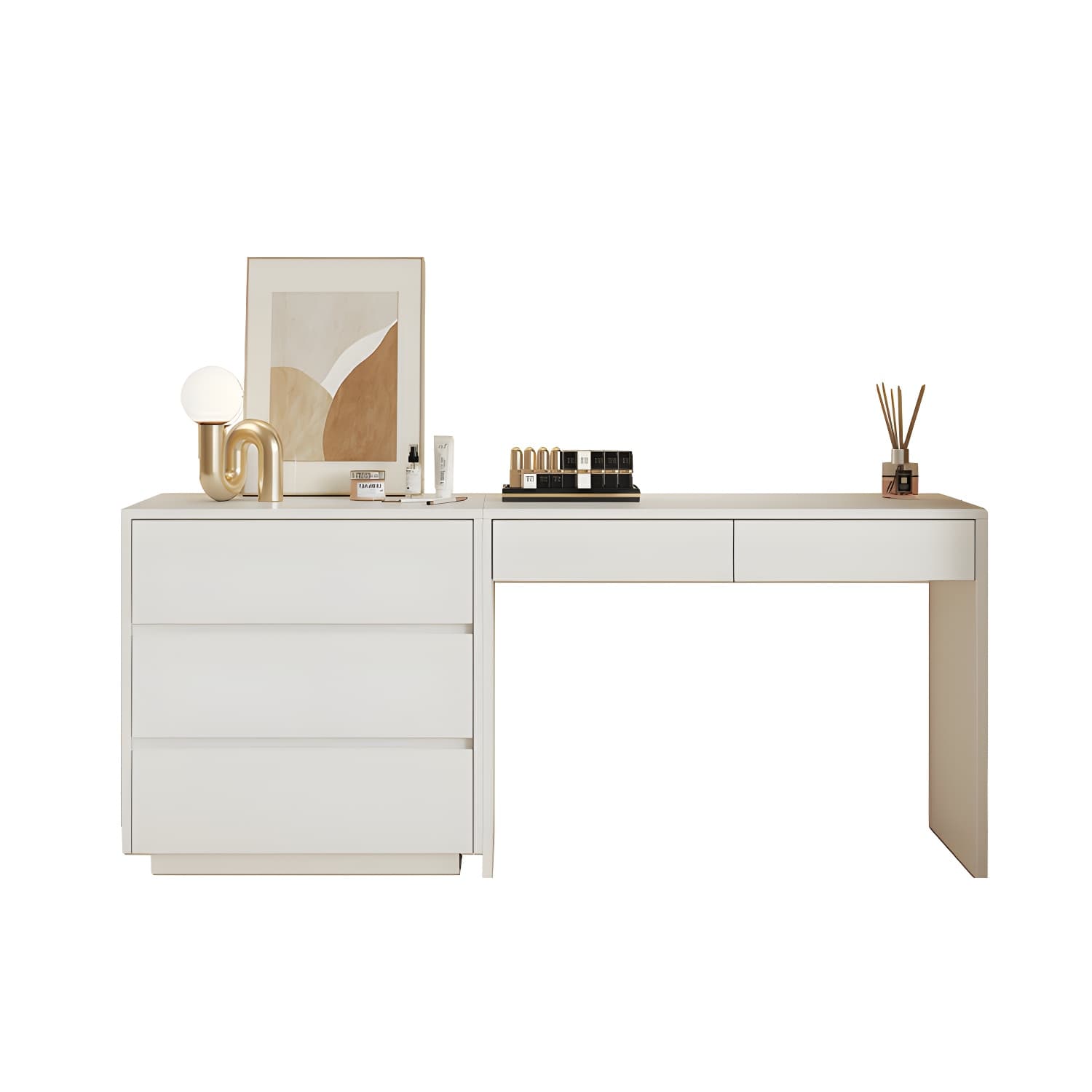 Modern Wood Vanity with Drawers, Large Size, Soft Close Glides, 40cm Width, 75cm Height thumbnail 2