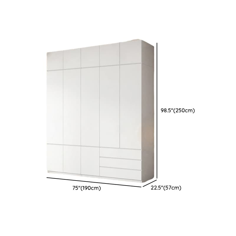 White Contemporary Alloy Cabinet Armoire with 3/6/9 Drawers, Flexible Shelf, and Hanging Rod thumbnail 35