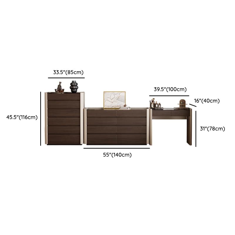 Auburn Multi-Purpose Vanity Set with 10 Drawers, Lighting, and 2-in-1 Functionality thumbnail 16