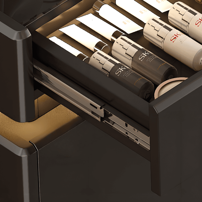 Elegant Sideboard with 8/12 Drawers, Glass Countertop, and Illuminating Lighting thumbnail 9
