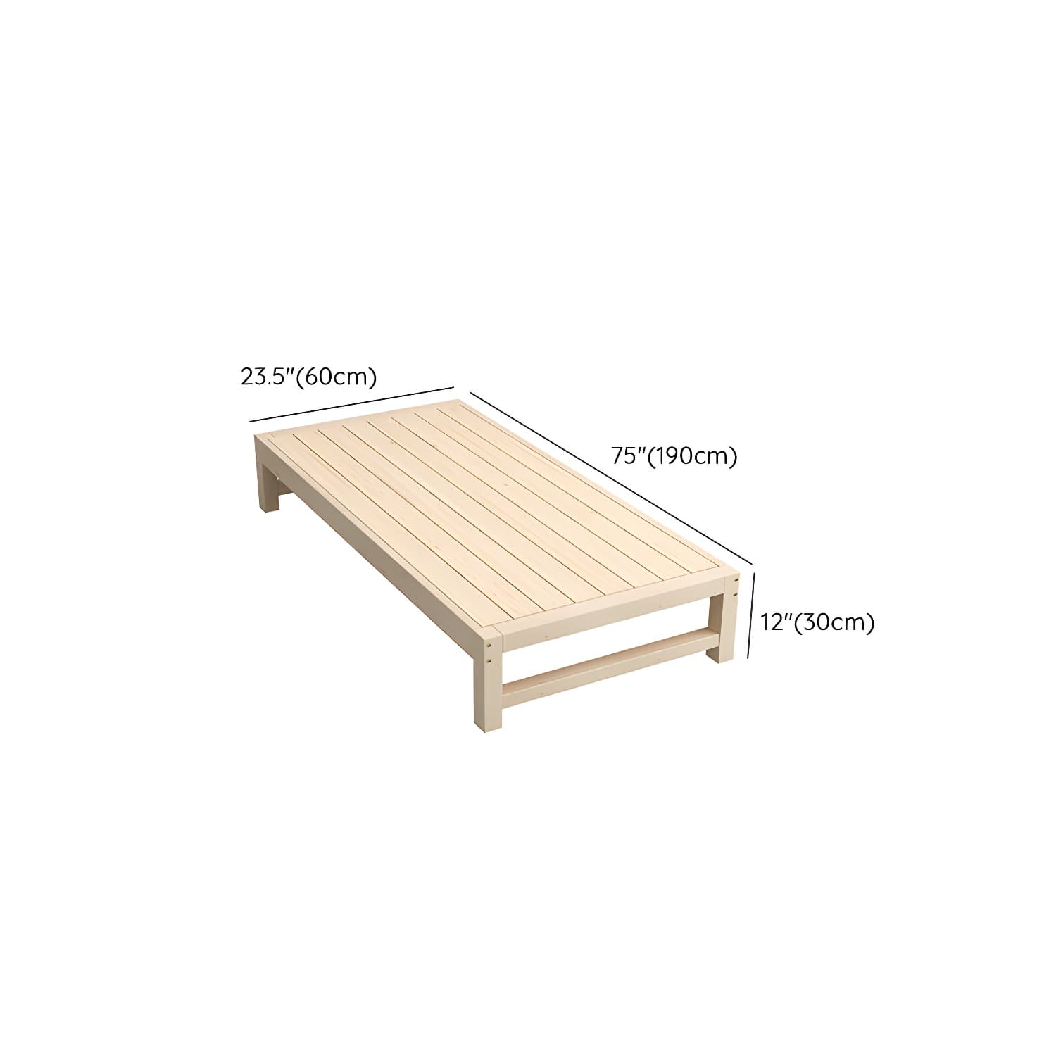 Solid Wood Modern Platform Bed Natural without Headboard and Storage Space thumbnail 20