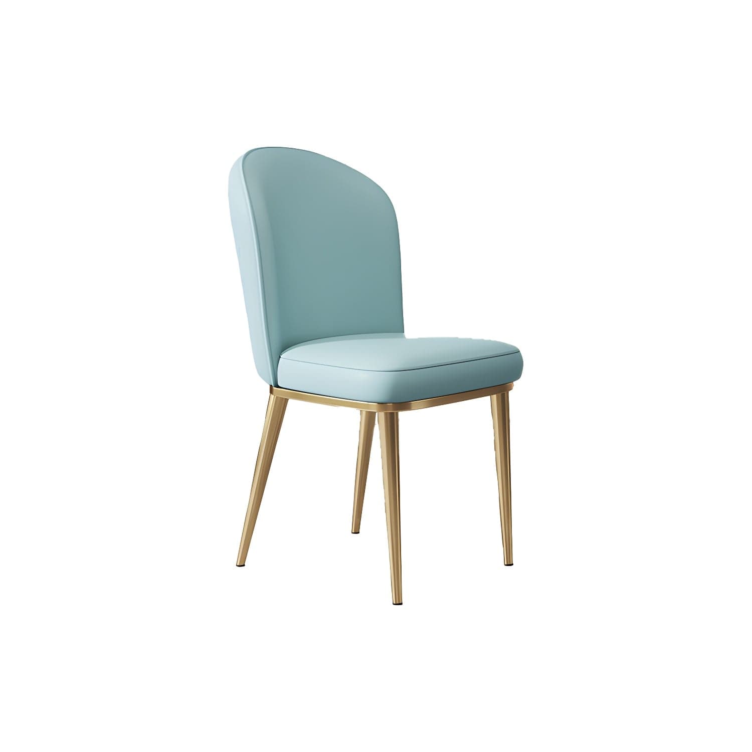 Glam Style Side Chair Leather Gold Frame Dining Chair for Home thumbnail 1