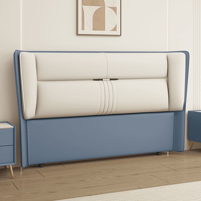 Trendy Panel Headboard in Natural Wood with No Distressing, Rectangle Shape for King/Queen/Full Bed, Sponge Upholstery, Standard Height thumbnail 1