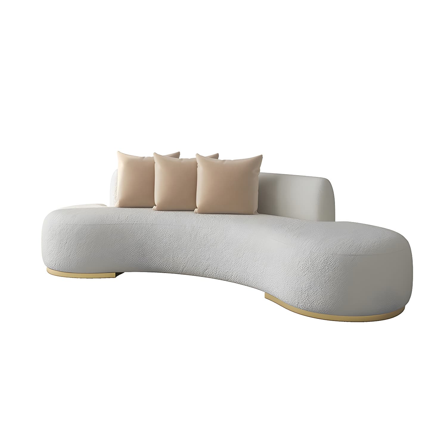 Contemporary Curved Sofa with Tight Back Standard Armless Sofa for Living Room thumbnail 5