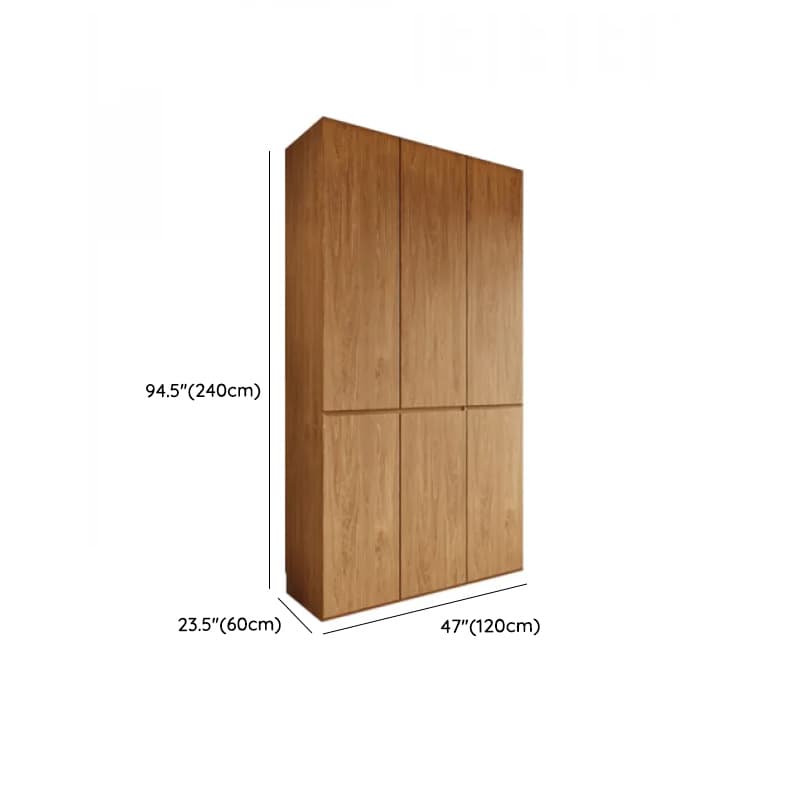 Wood Grain Minimalist Laminate Independent Wardrobe Closet with Soft Close Door, Interior Shelves, and Clothing Rod thumbnail 15