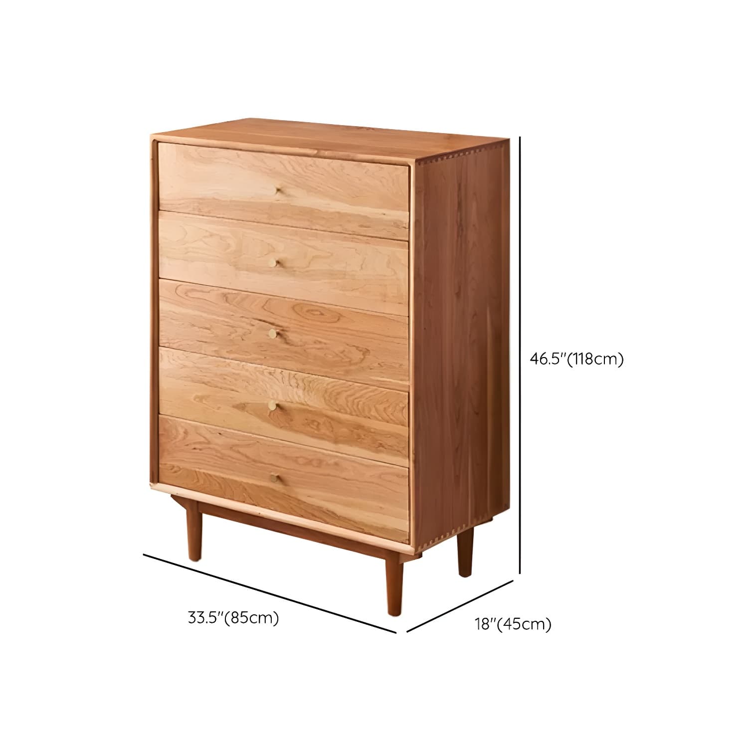 Modern Brown Wood Dresser with Drawers and Gold Metal Handles thumbnail 20