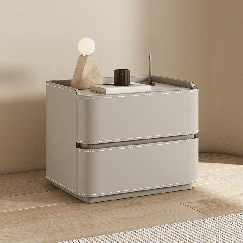 Scandinavian Bedside Cabinet Nightstand with Sintered Stone Countertop thumbnail 6