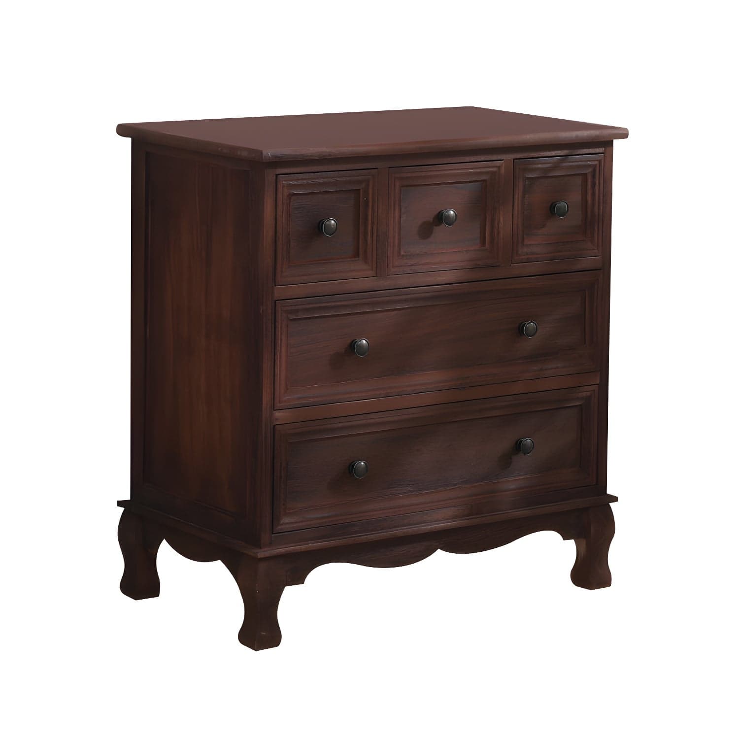 Vintage Solid Wood Dresser 14" W Vertical Storage Chest with Drawers thumbnail 3