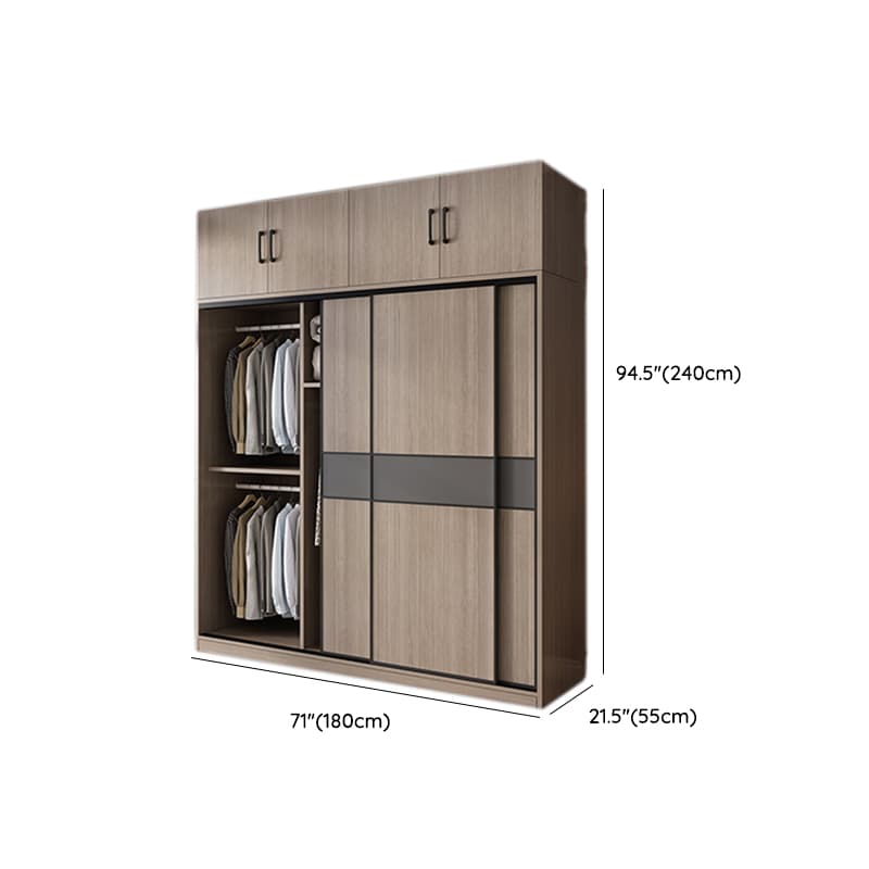 Rustic Brown Self-supporting Armoire Cabinet Pine with Shelves thumbnail 20