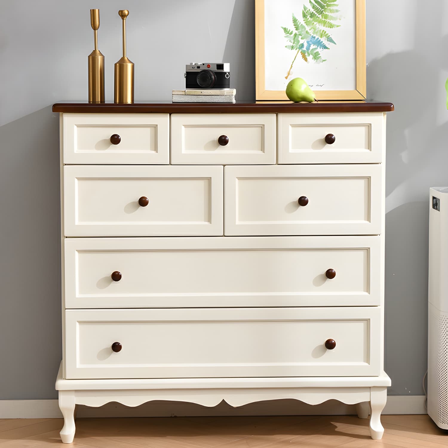 Traditional Solid Wood Dressers with Self Close Drawers in Compact Size - image 6