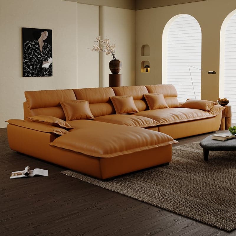 Modern Simple Style Midnight Black/Sepia/Chalk L-Shape Sofa Recliner Seats 5 thumbnail 3