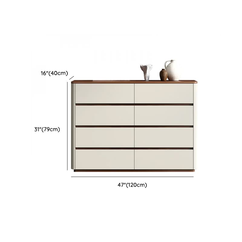 Off-White Simplistic Composite Wood Double Dresser/Bachelor Chest/Lingerie Chest with 8/6/3 Drawers in Horizontal/Vertical Orientation thumbnail 13