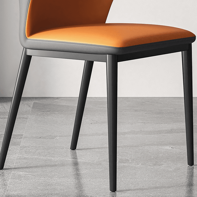 Modish Side Chair with Wing Chair Back, Padded Upholstery, Midnight Black Metal Legs thumbnail 18