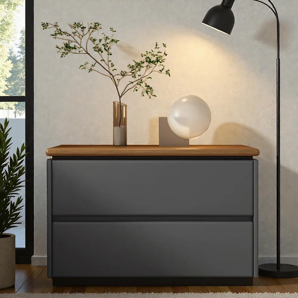 Modish 2 Tiers Drawer Storage Bedside Table with Laminate Countertop thumbnail 26