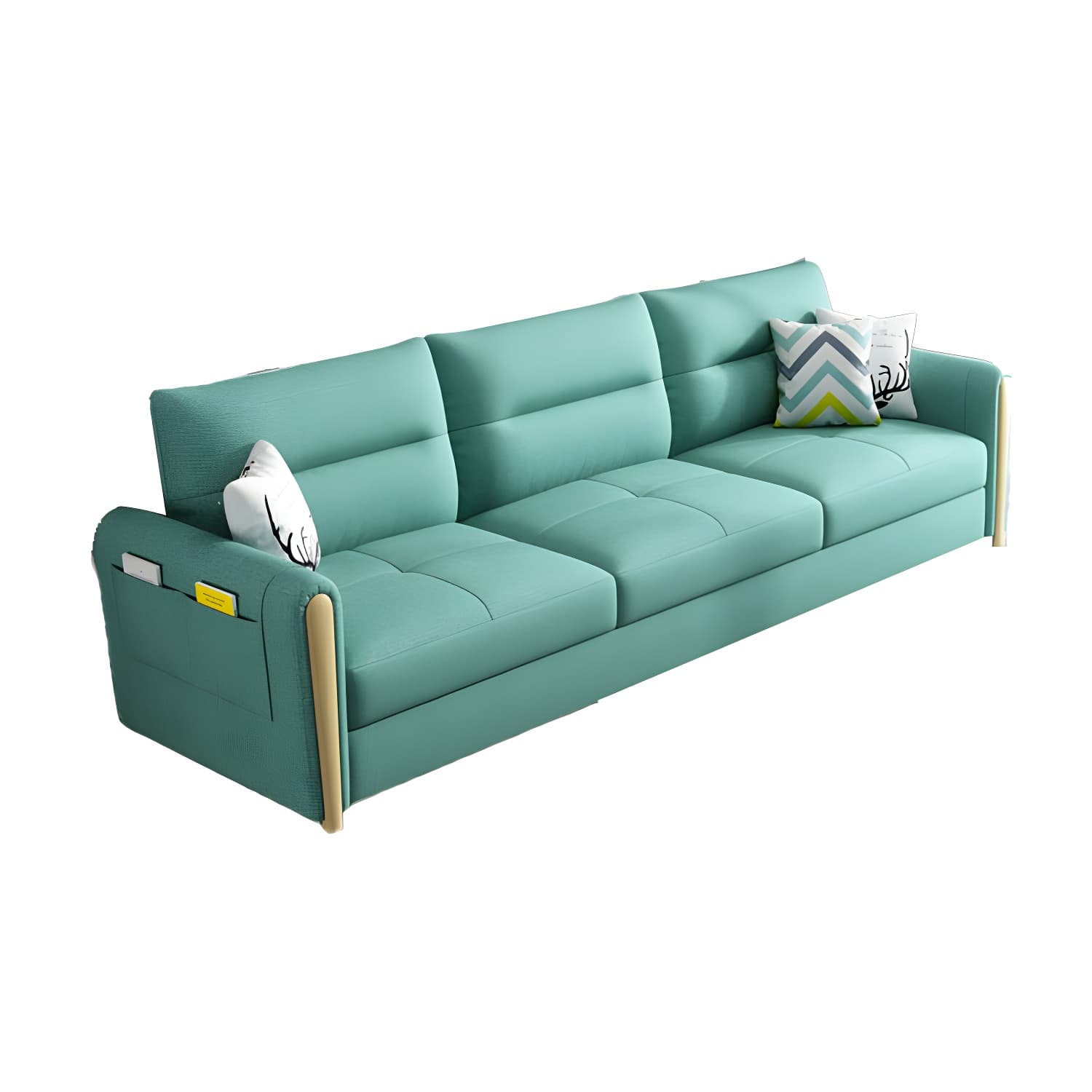 Grey Green Sectional Sofa with Under Seat Storage for Home and Room thumbnail 5