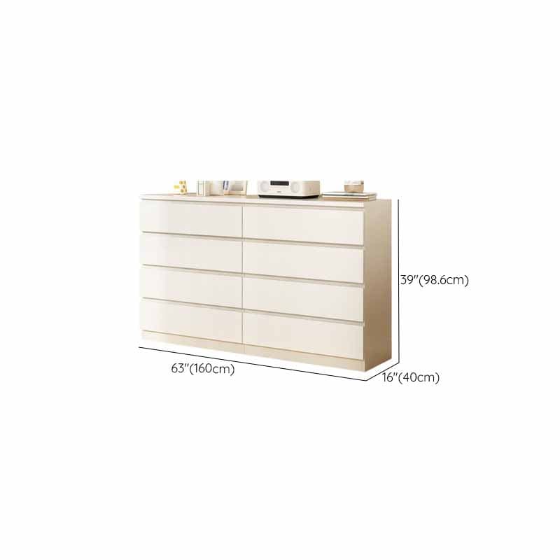 White Simple Manufactured Wood Console Dresser/Bachelor Chest/Lingerie Chest with 10/5/8 Drawers in Horizontal/Vertical Orientation thumbnail 14