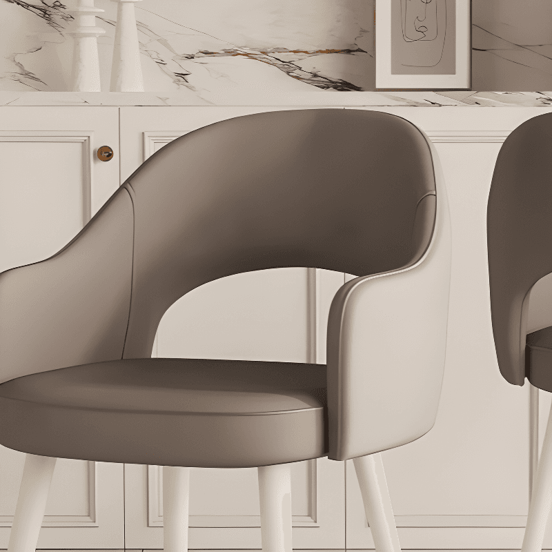 Modern Simple Style Arm Chair with Ventilated Back, Padded Upholstery, Arms, and Metal Legs thumbnail 10