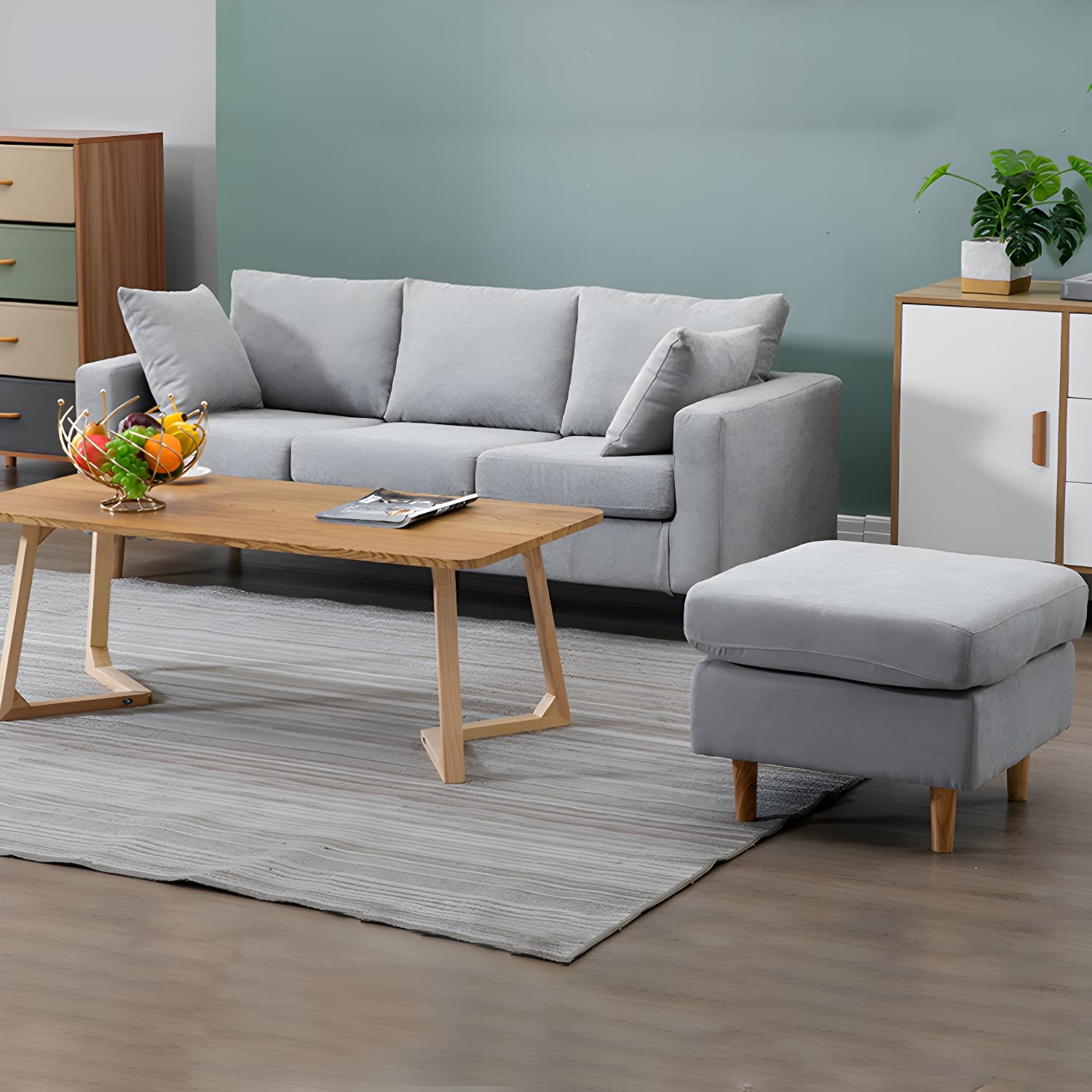 Beige Modern Farmhouse Cushions Standard Sofa 21.65"High Square Arm Sofa thumbnail 29