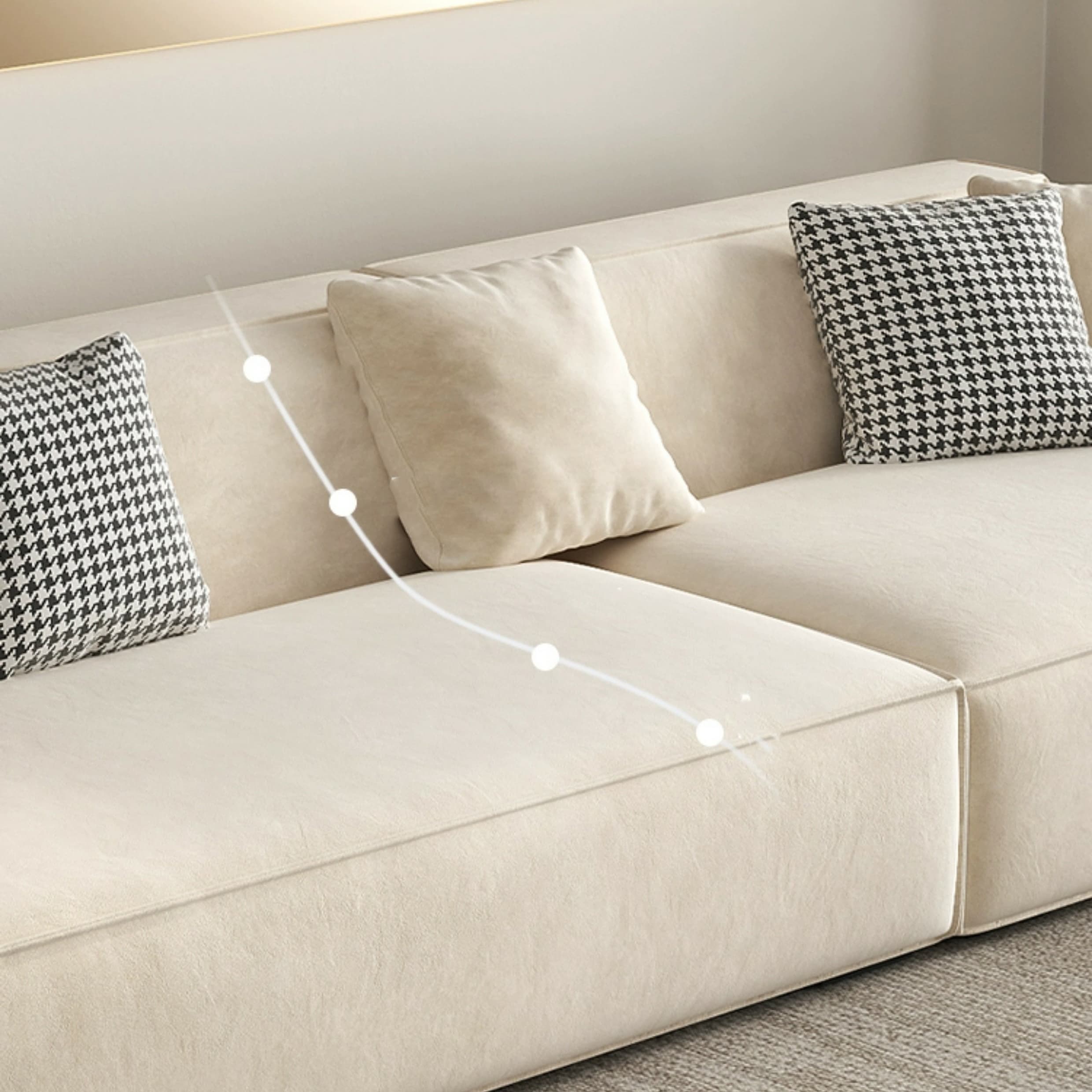 Elegant Sectional with Synthetic Upholstery in Moderate-Gray Tone and Built-in Charging Ports thumbnail 6