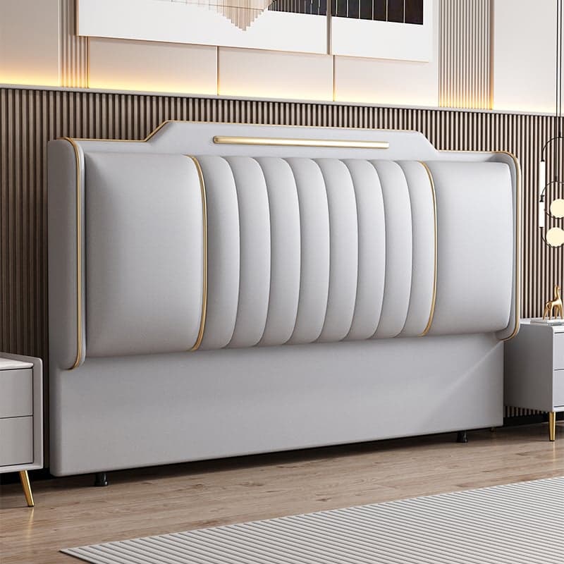Modern Simple Style Panel Headboard in Natural Wood with No Distressing, Rectangle Shape for King/Queen/Full Bed, Featuring Sponge Upholstery and Standard Height thumbnail 8