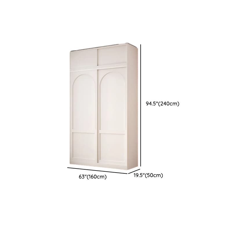 Contemporary White Engineered Wood Cabinet Armoire with Multiple Drawers, Interior Shelves, and Hanging Rod thumbnail 18