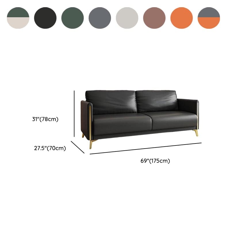 Modish Solid Color Scratch-durable Floor Sofa in Pleather with Gray/Chalk/Tangerine Color for 3/for 2 thumbnail 15