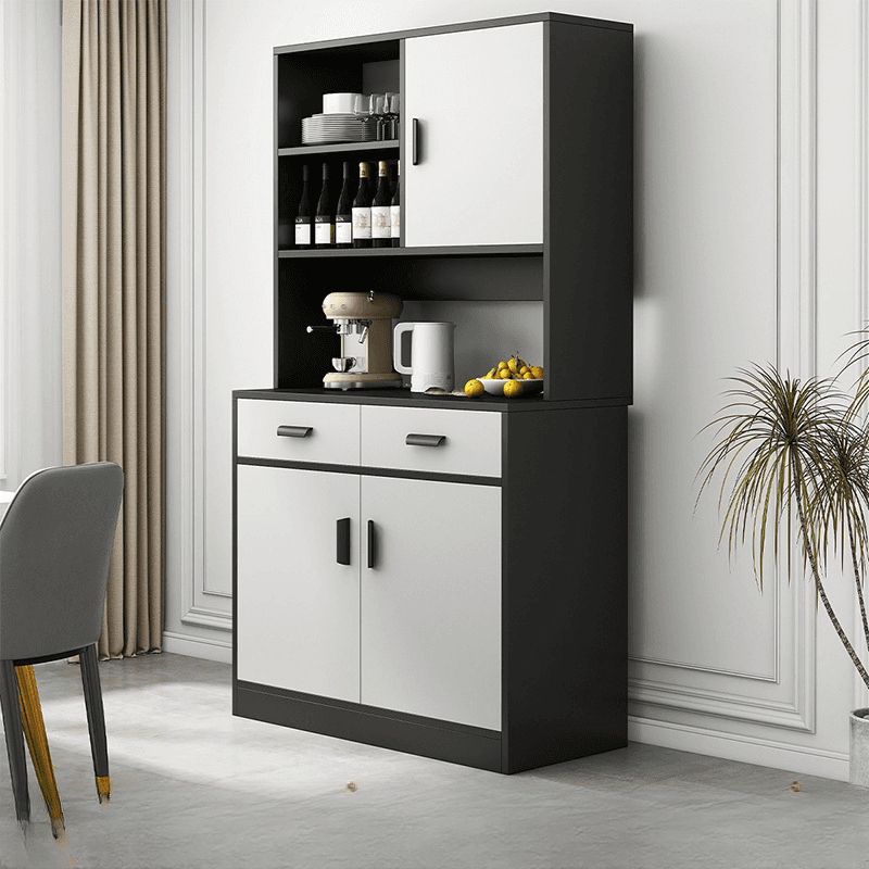 Trendy Narrow Kitchen Cabinet Base with Multiple Drawers and Doors, 2/3 Interior Shelves, Compartment Storage, and Lumber Countertop thumbnail 13