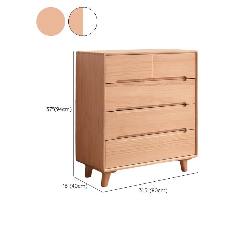 Five-Drawer Wooden Dresser, Natural Color, Modern Design, 50in Length, Pre-Drilled thumbnail 20
