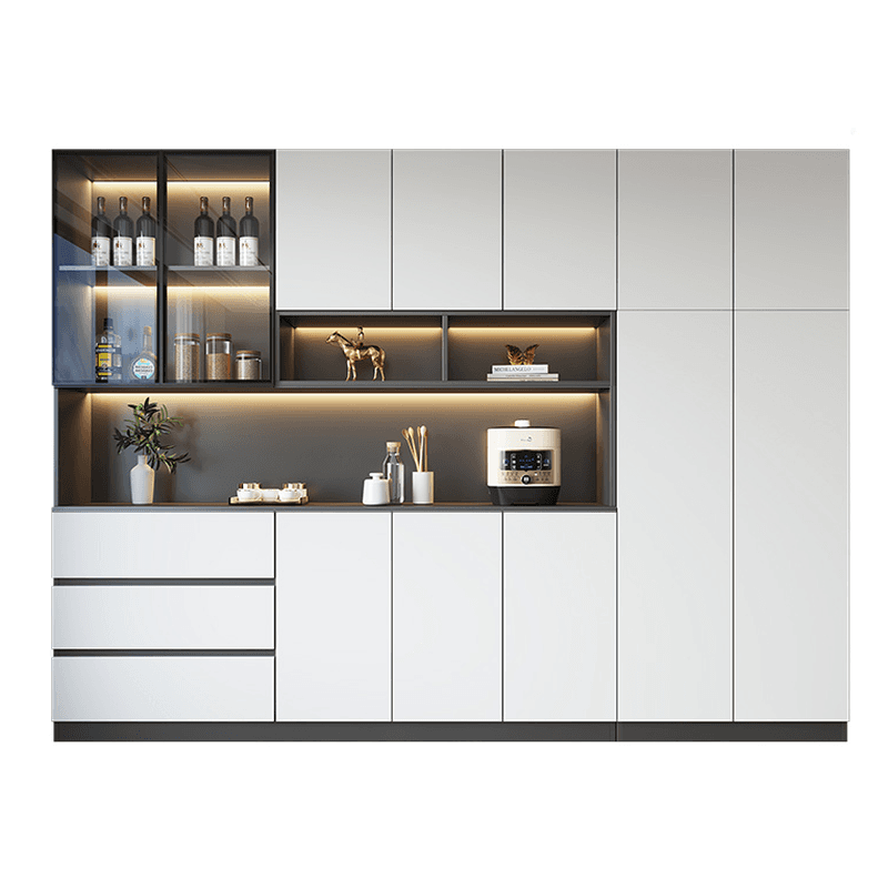 Standard/Wide Chalk 3 Drawers Closet 2 Shelves/1 Shelf Glass Doors Functional Storage Cabinet Sideboard thumbnail 10