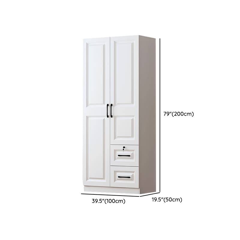 Sleek White Nordic Wooden Detached Almirah with Soft Close Drawers, Doors, and Clothing Rod thumbnail 9