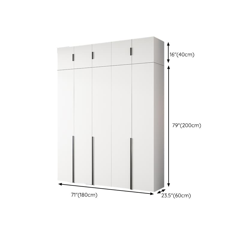 White Wood Wardrobe Armoire with Hinged Doors and Shelves Included thumbnail 20