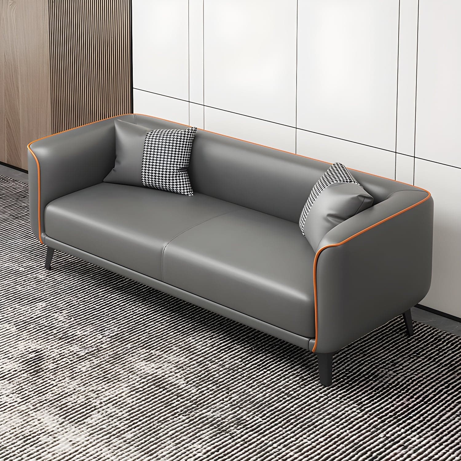 Modern Square Arm Standard Sofa Metal Legs Settee for Living Room thumbnail 4