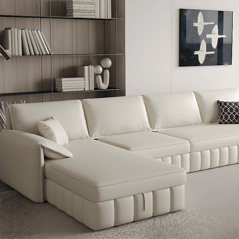 L-Shape/Straight Left Hand Facing/Horizontal Sofa Recliner/Convertible Sofa with Under-seat-storage thumbnail 1