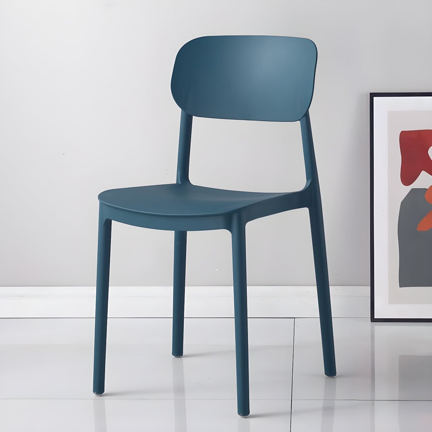 Stackable Scandinavian Style Side Chair with Low Back in Plastic & Acrylic - Armless thumbnail 7