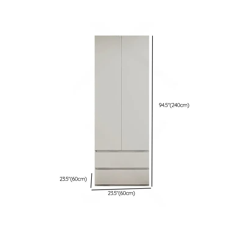 Cream Trendy Reclaimed Wood Wardrobe Armoire with Soft Close Drawer, Soft Close Door, Interior Shelves, and Clothing Rod thumbnail 58