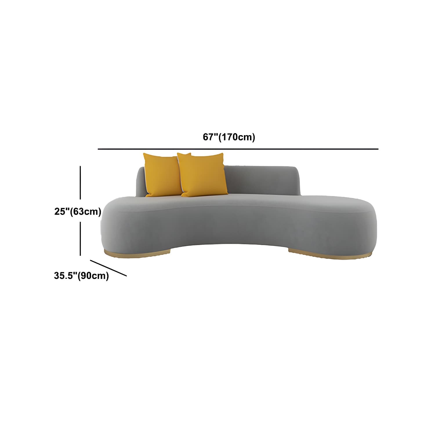 Contemporary Curved Sofa with Tight Back Standard Armless Sofa for Living Room thumbnail 18