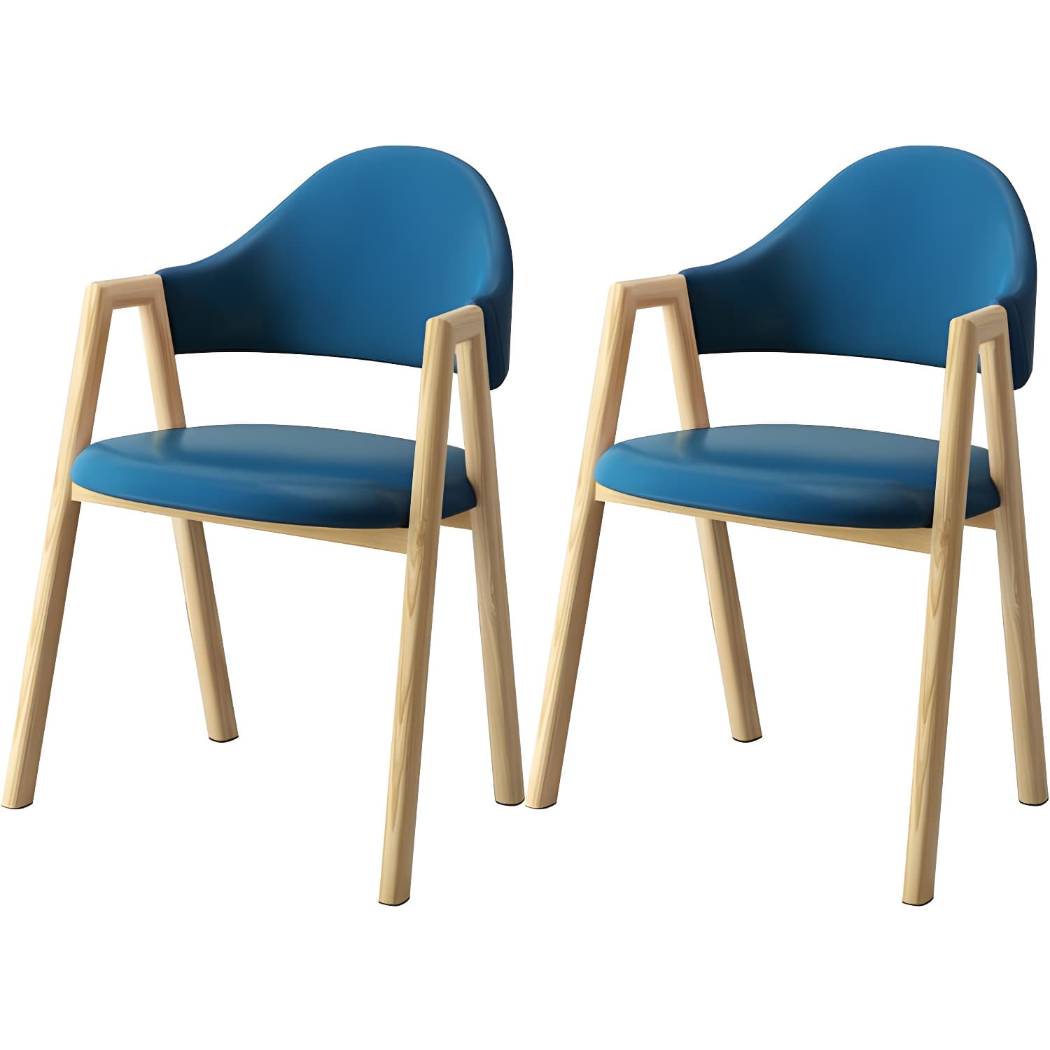Scandinavian Study Room Metal Arm Chair Colorful Open Dining Chair with Natural Legs thumbnail 5