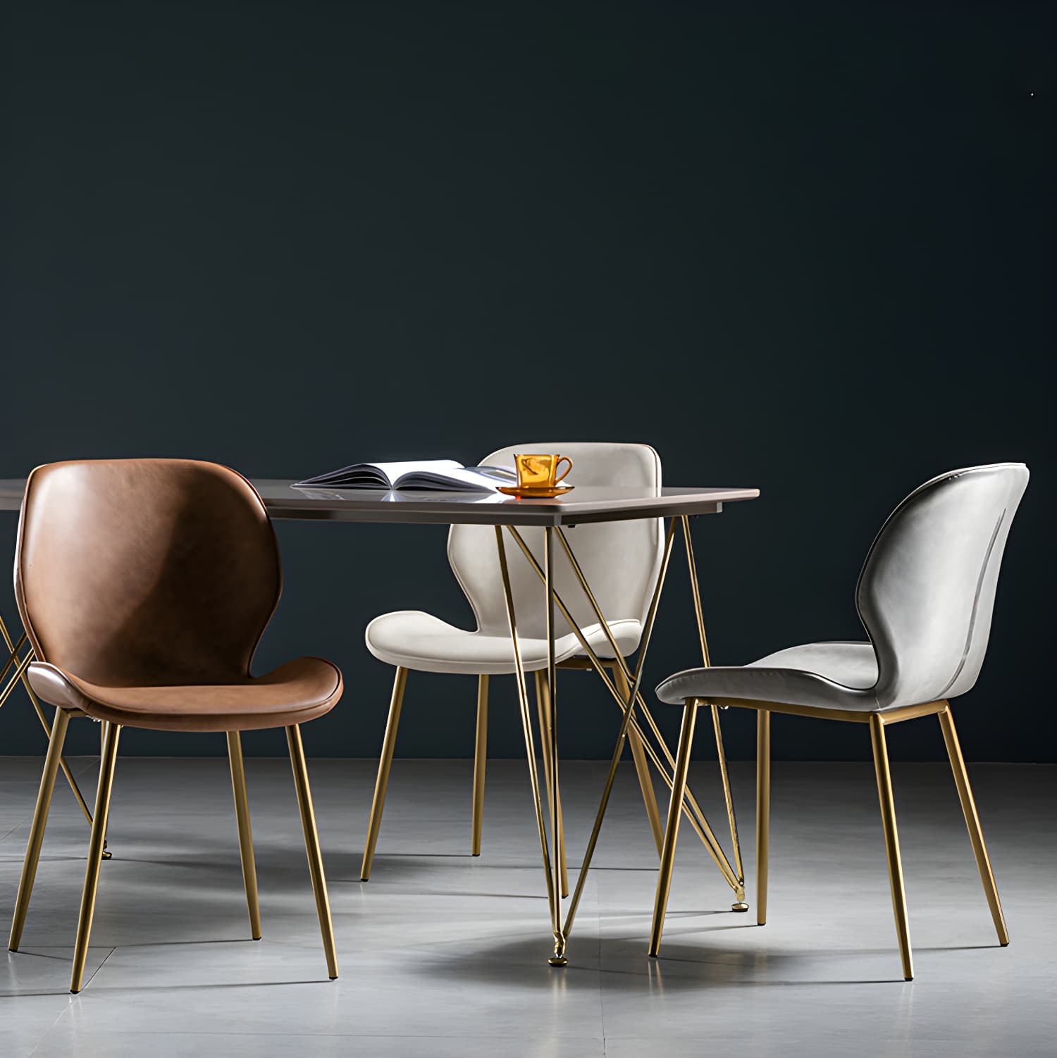 Scandinavian Leather Home Side Chair Matte Finish Wingback Dining Chair (Set of 2) thumbnail 21