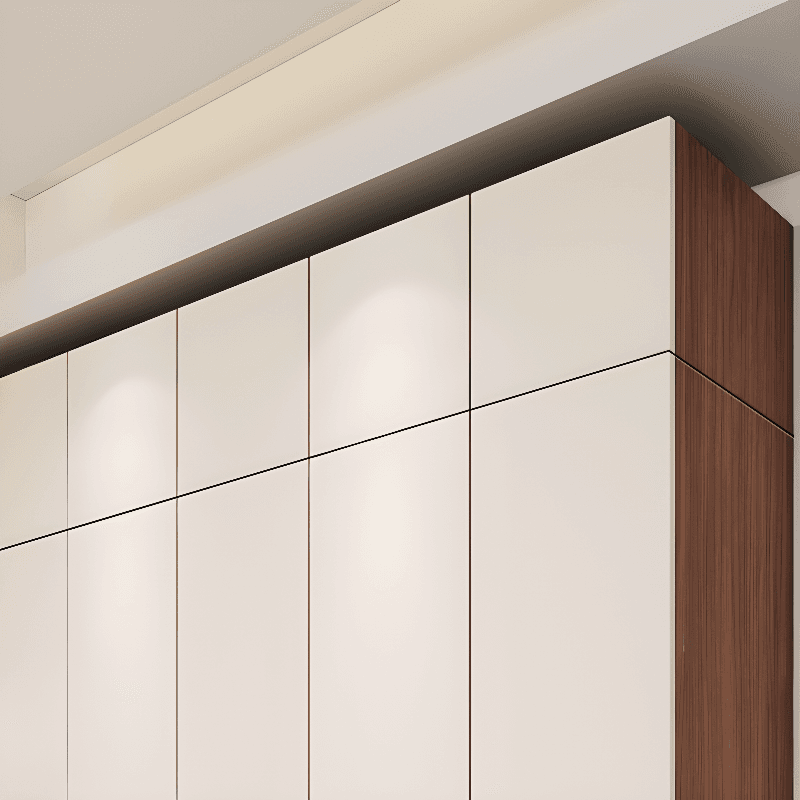 White Minimalist Manufactured Wood Independent Wardrobe Closet with Soft Close Drawer, Soft Close Door, and Interior Shelves thumbnail 2