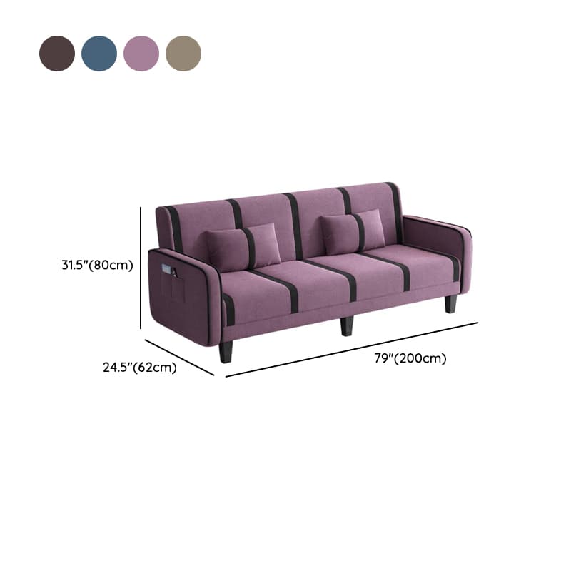 Trendy Solid Color Stain Resistant Standard Sofa/Loveseat in Dark Gray/Cerulean/Light Brown with Arm, Seats 3/2 People, and 2 Pillows thumbnail 27