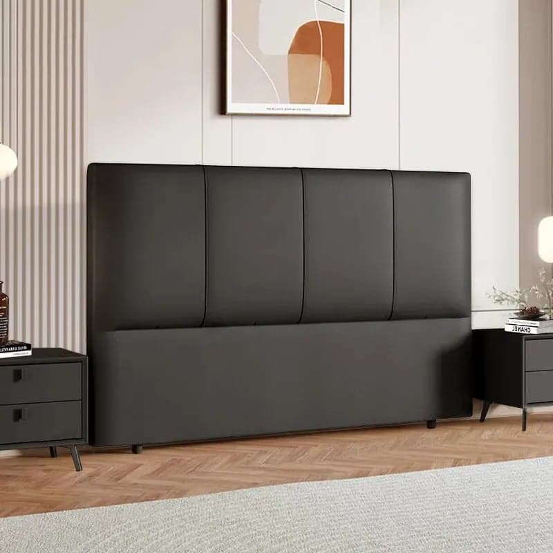 Modish Panel Headboard in Pine Wood with No Distressing, Rectangle Shape for King/Queen/Full Bed, Featuring Sponge Upholstery and Standard Height thumbnail 1