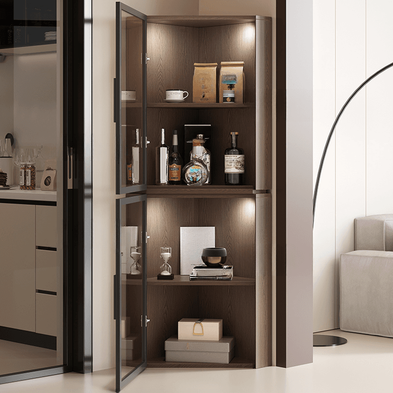 Nook Detached Accent Cabinet with Damp-proof and Scratch-immune Features, Glazed Door, Grip Bars, and Midnight Black/Chalk/Sepia Top thumbnail 10