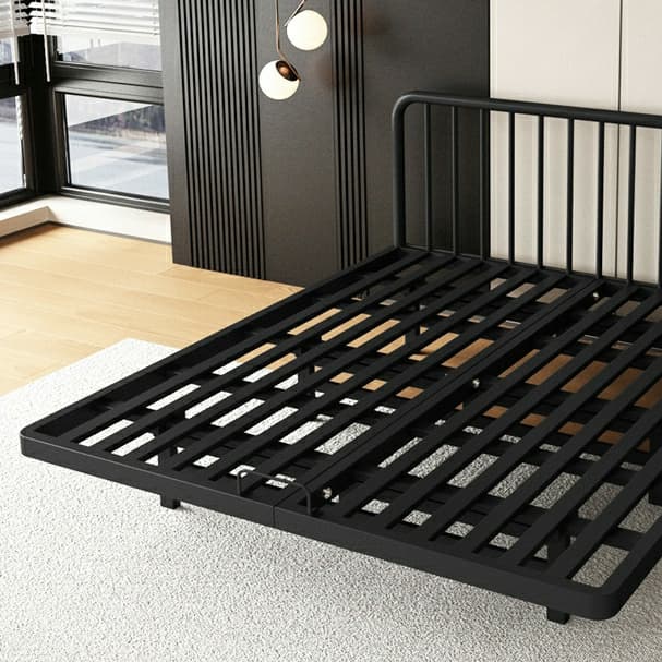 Modern Iron Open-Frame Bed with Solid Color, Metal Slats, and Legs Included thumbnail 9