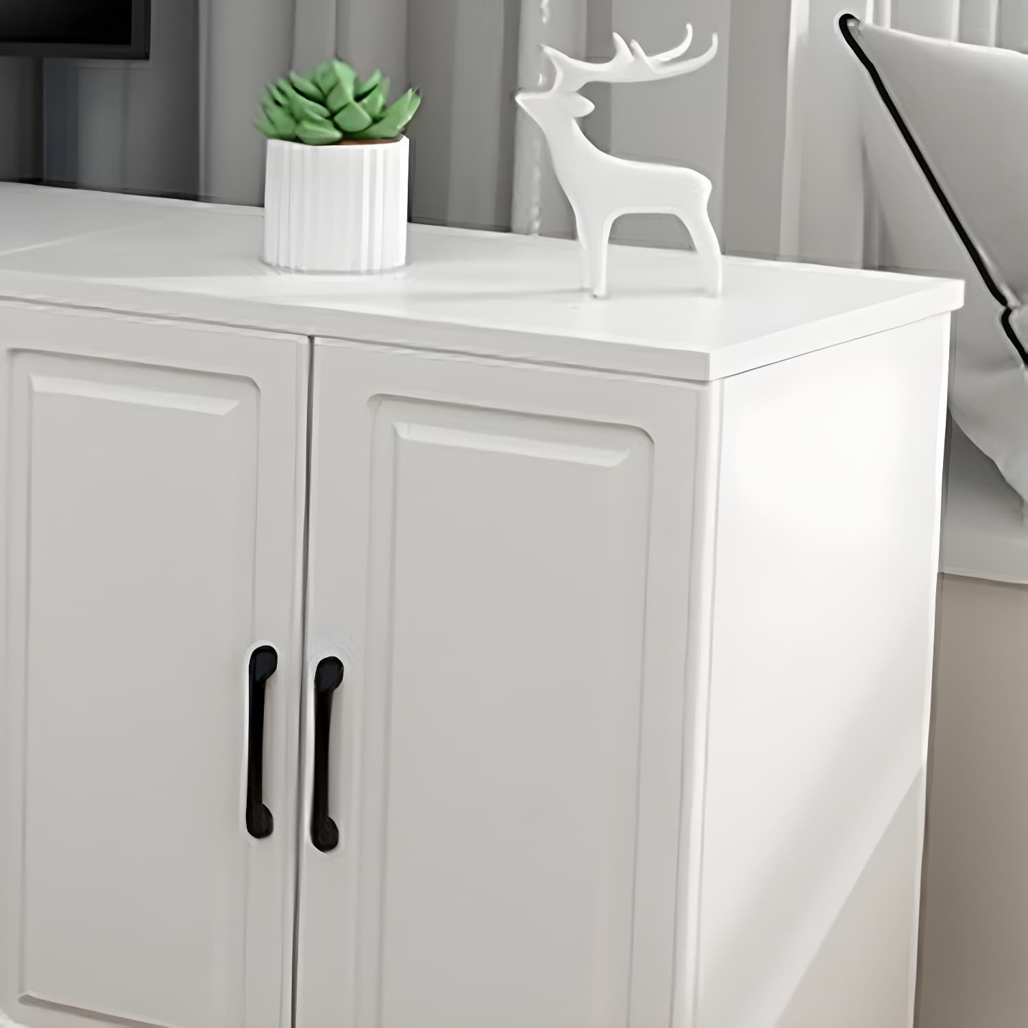 Bar Pulls Contemporary Manufactured Wood with Shelves Corner Accent Cabinet thumbnail 14