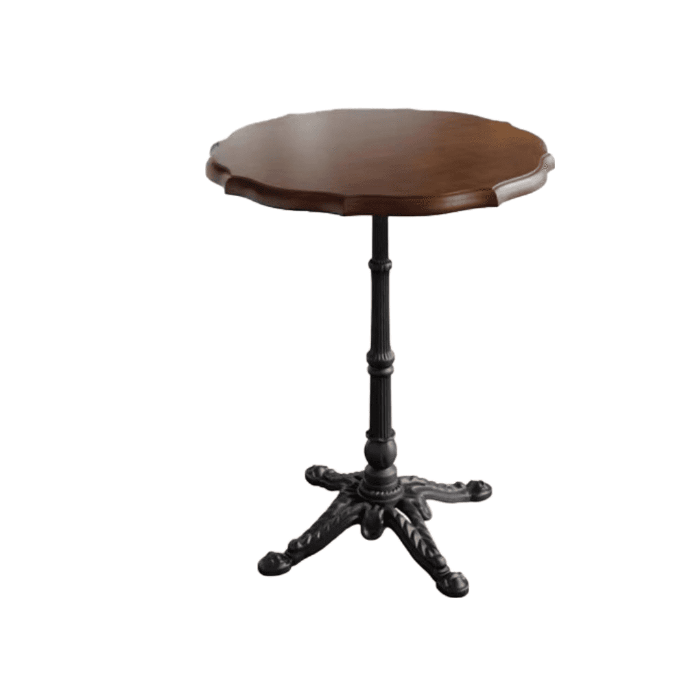 Industrial Natural Wood Finish Dining Table with a Rubber Solid Wood Tabletop and Metal Black Base thumbnail 8